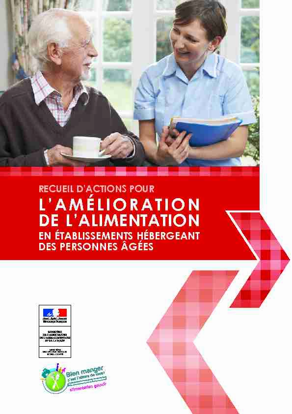 [PDF] LAMÉLIORATION DE LALIMENTATION - Ministère des Solidarités