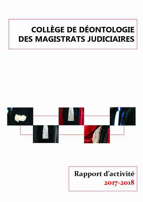 COLLÈGE DE DÉONTOLOGIE DES MAGISTRATS JUDICIAIRES