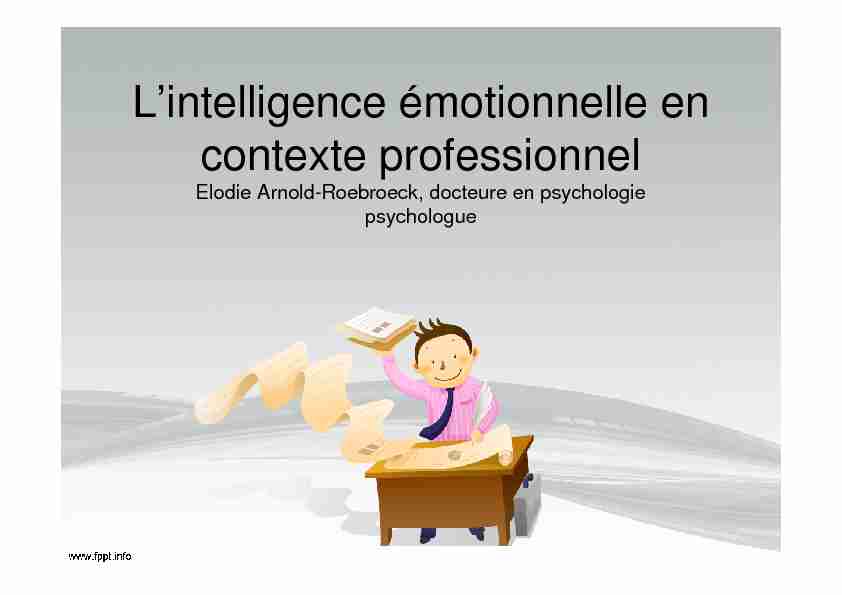 [PDF] Lintelligence émotionnelle en contexte professionnel - CHU Limoges