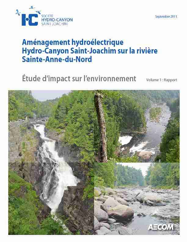 Aménagement hydroélectrique Hydro-Canyon Saint-Joachim sur la