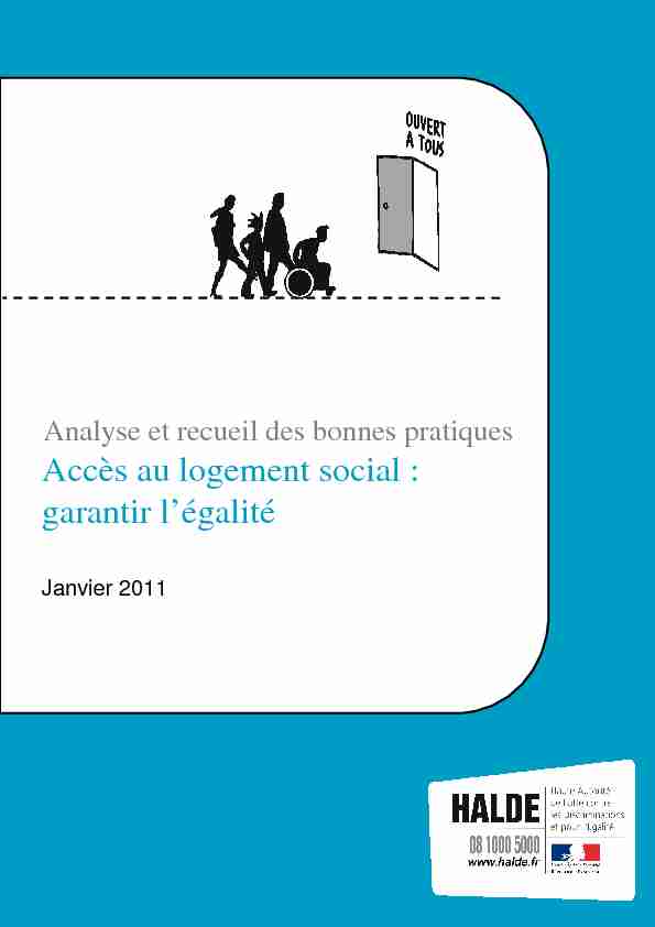 [PDF] Halde, Accès au logement social : garantir légalité
