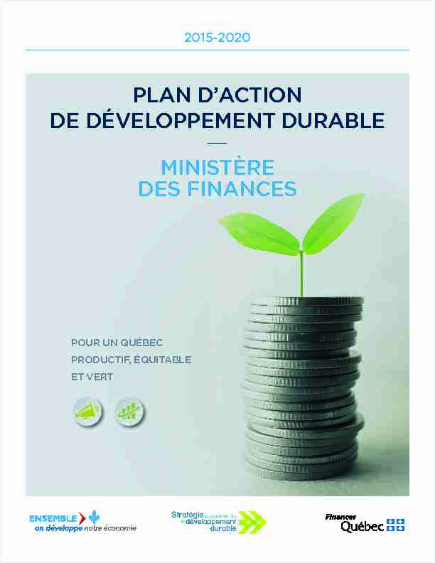 [PDF] Plan daction de développement durable 2015-2020 - Ministère des
