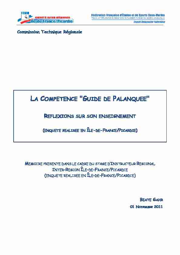 BGahr Mémoire IR - Le Guide de Palanquée V1.2-GBN