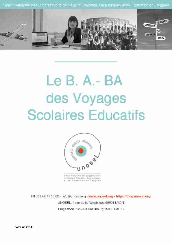 Le B. A.- BA des Voyages Scolaires Educatifs