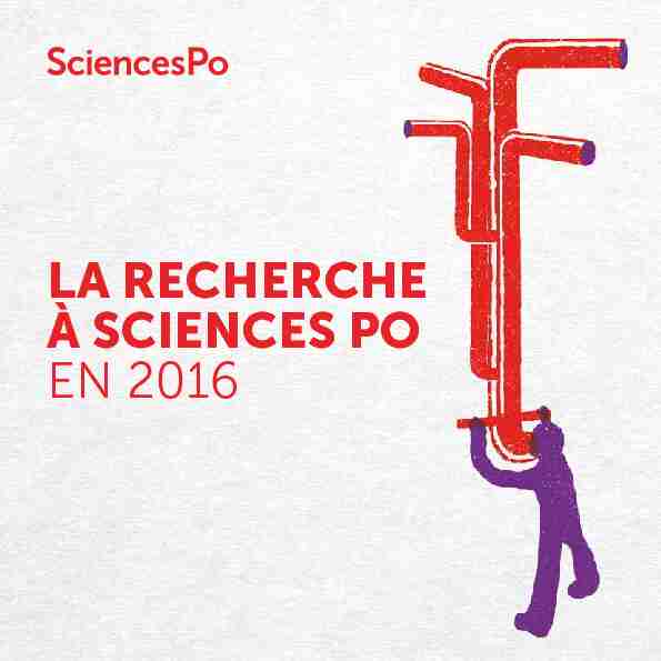 LA RECHERCHE À SCIENCES PO EN 2016