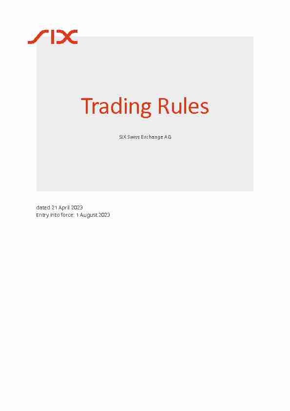 Trading Rules