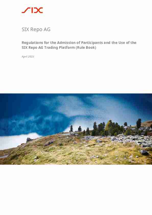 Regulations for the Admission of Participants and the Use of the