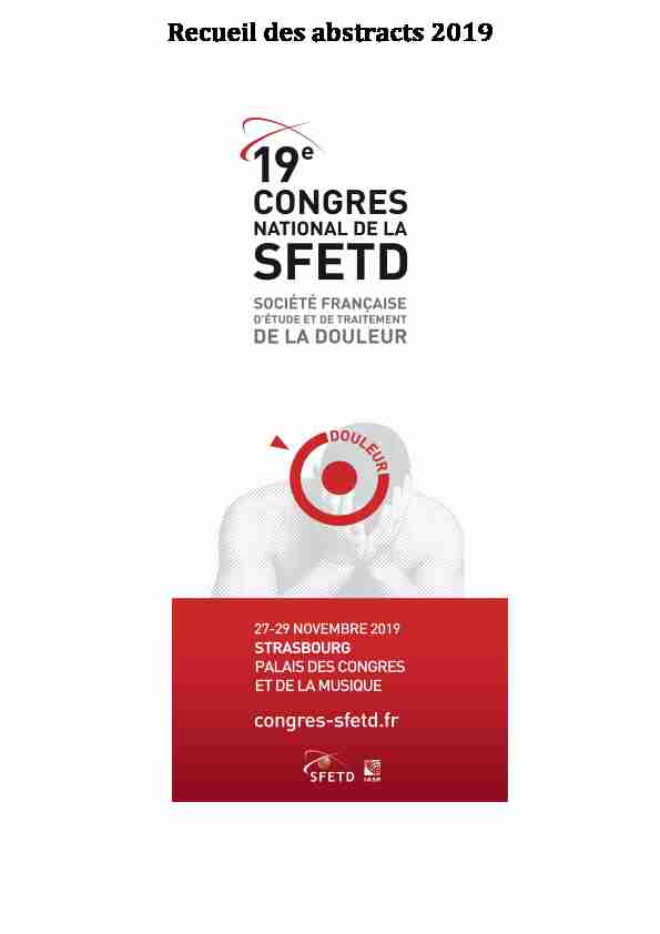 Recueil des abstracts 2019