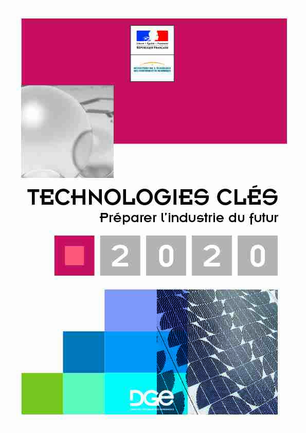 [PDF] Technologies clés 2020 - Direction Générale des Entreprises
