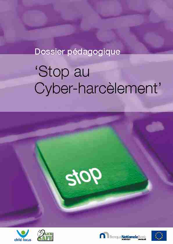 Dossier pédagogique Stop au Cyber-harcèlement