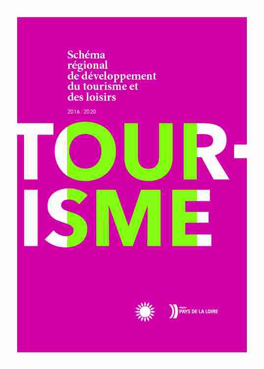 [PDF] Schéma régional de développement du tourisme et des loisirs