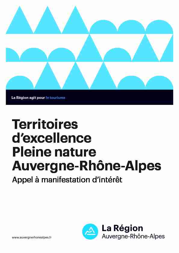 Territoires dexcellence Pleine nature Auvergne-Rhône-Alpes