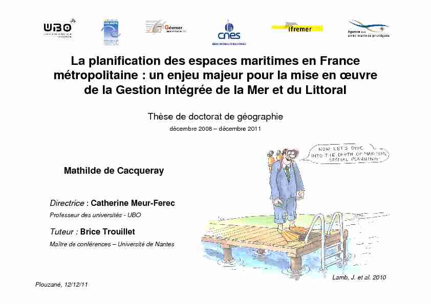 La planification des espaces maritimes en France