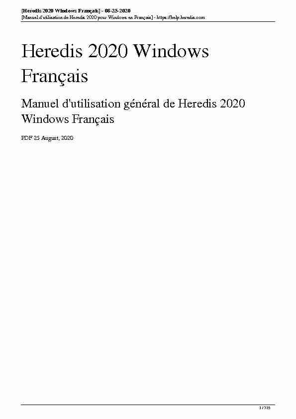 [Heredis 2020 Windows Français] - 08-25-2020
