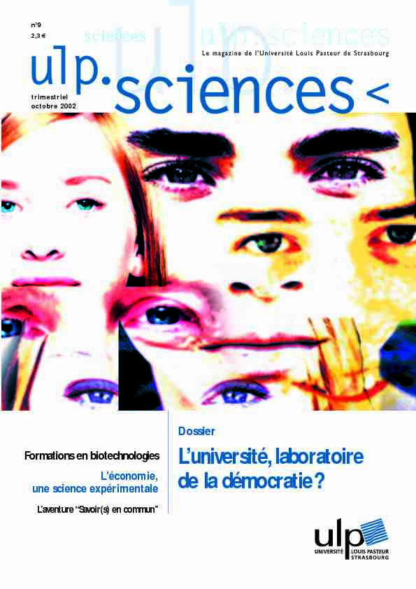 Magazine ulp.sciences n° 9 - octobre 2002