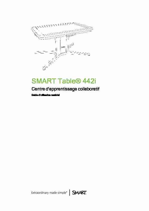 SMART Table 442i Centre dapprentissage collaboratif Guide d