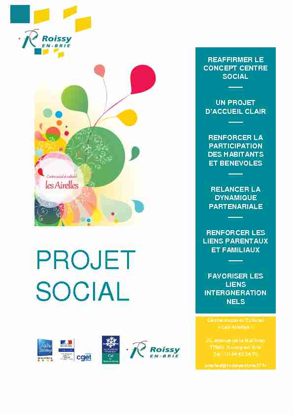 [PDF] PROJET SOCIAL - Fédération des centres sociaux de Seine et Marne