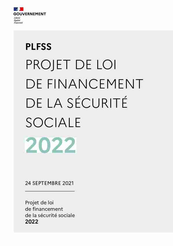projet de loi de financement de la Sécurité sociale (PLFSS) 2022