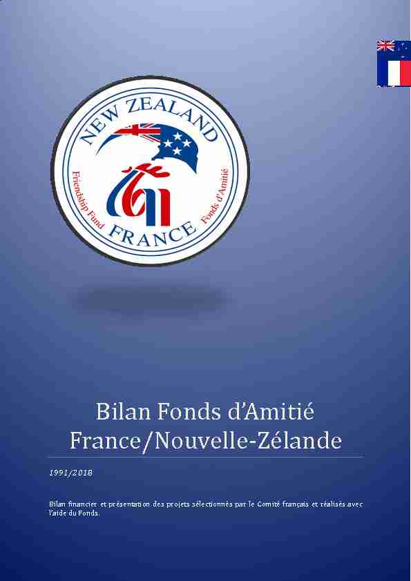 Bilan Fonds dAmitié France/Nouvelle-Zélande
