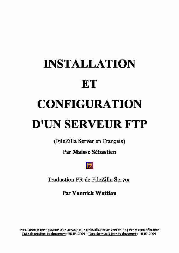 [PDF] INSTALLATION ET CONFIGURATION DUN SERVEUR FTP - La Fibre