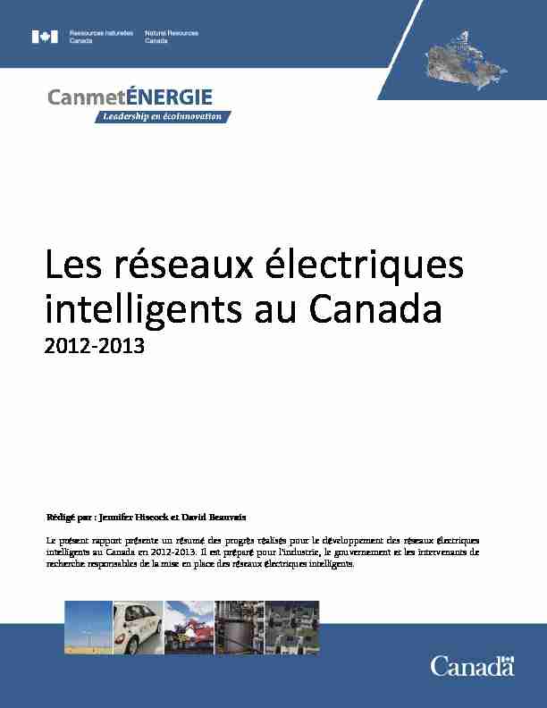 Les réseaux électriques intelligents au Canada 2012-2013
