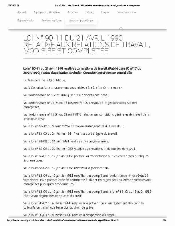 [PDF] Algerie - Relations de travail - ILO