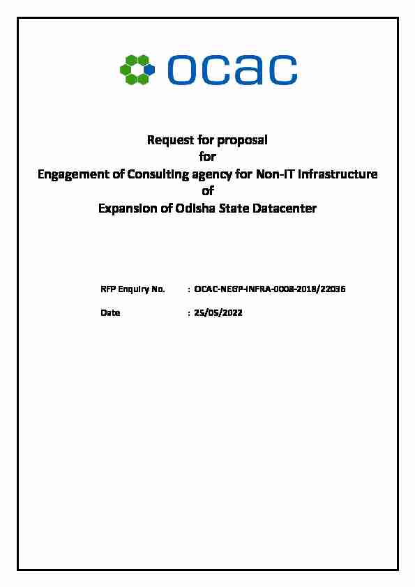 Request for proposal for Engagement of Consulting agency for Non