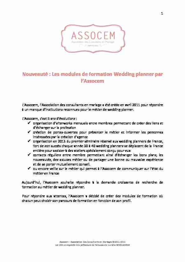 Nouveauté : Les modules de formation Wedding planner par l