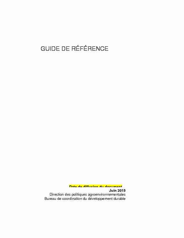 Guide de référence : Lécoconditionnalité dans les programmes d