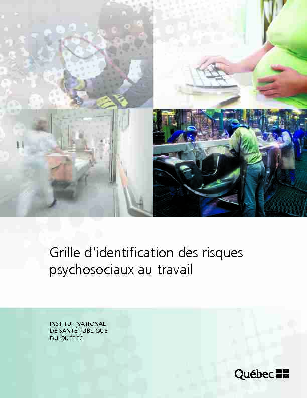 [PDF] Grille didentification des risques psychosociaux au travail