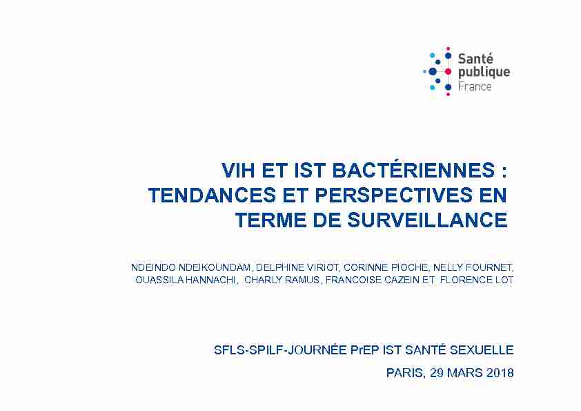 [PDF] VIH ET IST BACTÉRIENNES : TENDANCES ET  - Infectiologie
