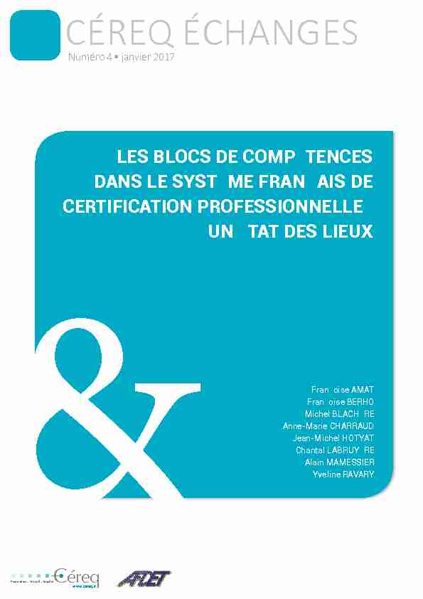 Les blocs de compétences dans le système français de certification