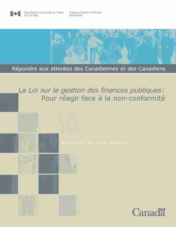 [PDF] La Loi sur la gestion des finances publiques - Secrétariat du Conseil