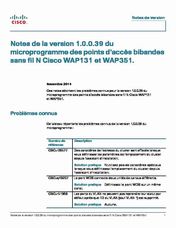 Release Notes for the Cisco WAP131 and WAP351 Wireless-N Dual