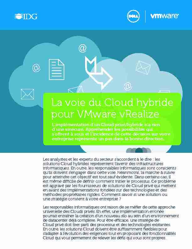 La voie du Cloud hybride pour VMware vRealize