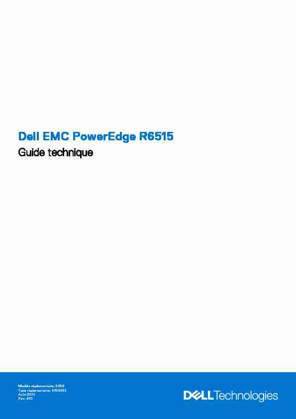 Dell EMC PowerEdge R6515 Guide technique