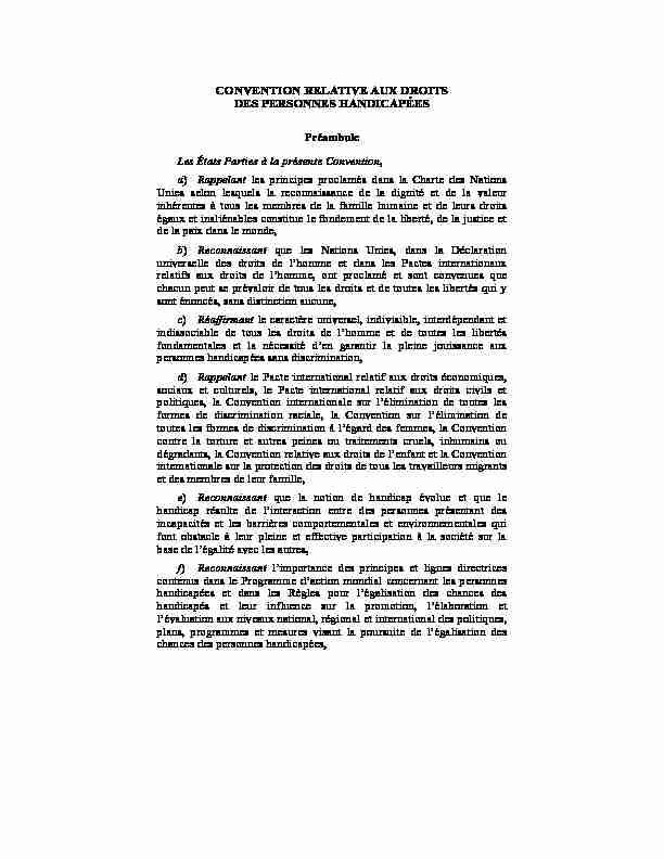 [PDF] CONVENTION RELATIVE AUX DROITS DES PERSONNES