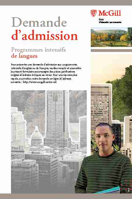 Programmes intensifs de langues - McGill University