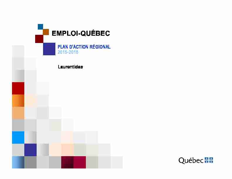 Plan daction régional 2015-2016 - Laurentides