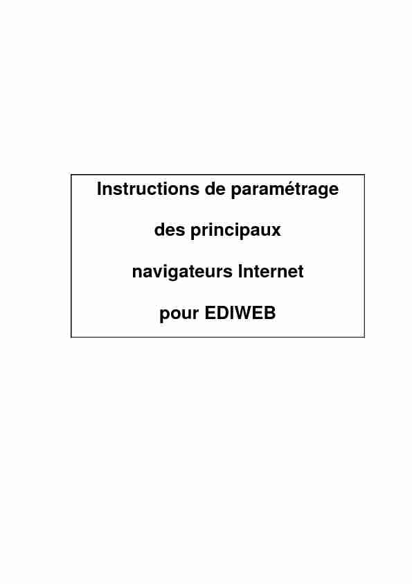 Instructions de paramétrage des principaux navigateurs Internet