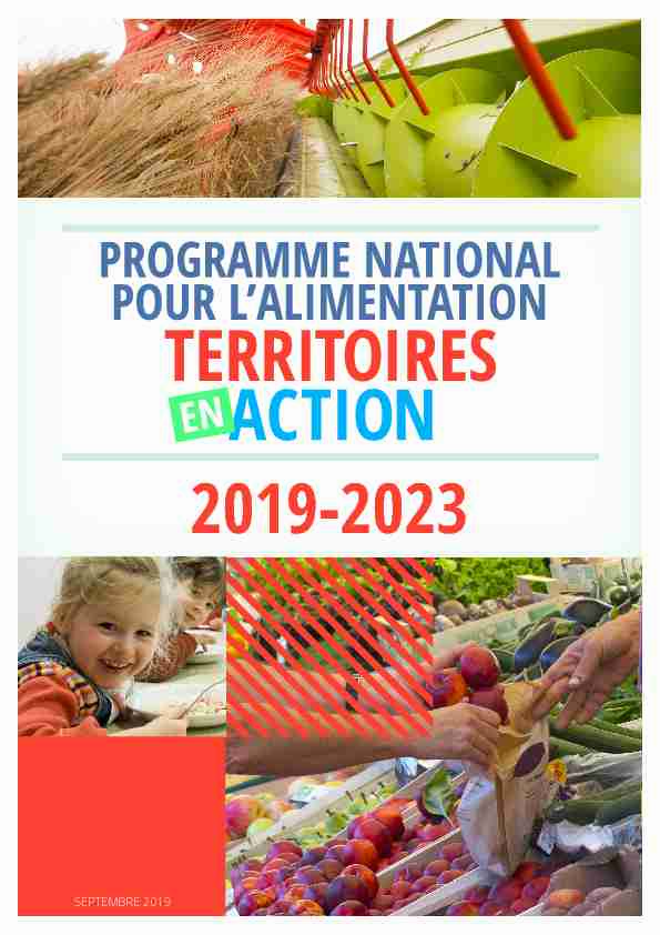 Programme national pour lalimentation territoires en action 2019