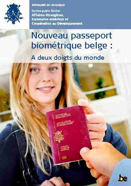 [PDF] Nouveau passeport biométrique belge : - Belgiumbe