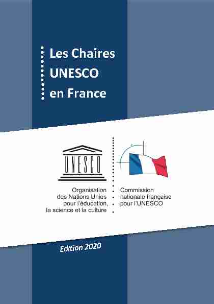 Les Chaires UNESCO en France