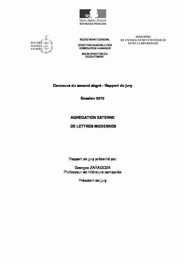 [PDF] Concours du second degré - Rapport de jury Session 2012