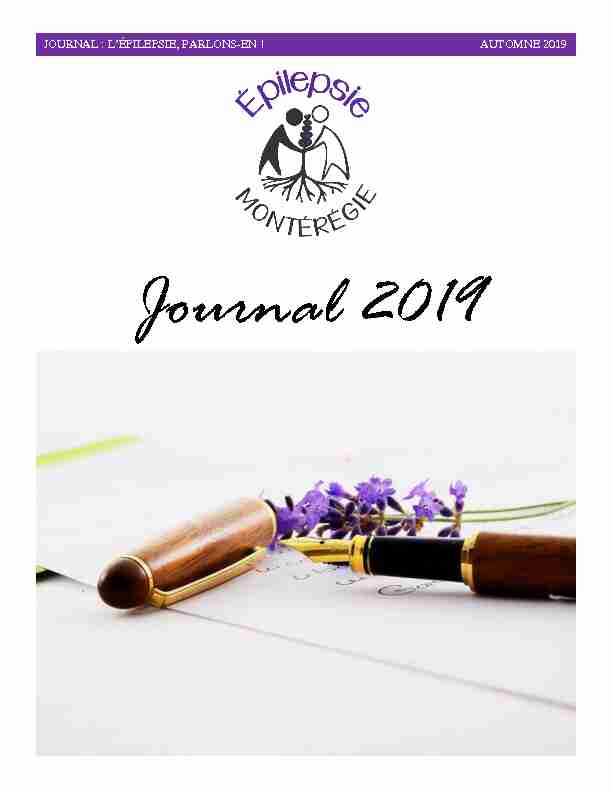 Journal : lépilepsie parlons-en ! automne 2019