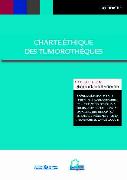 charte éthique des tumorothèques