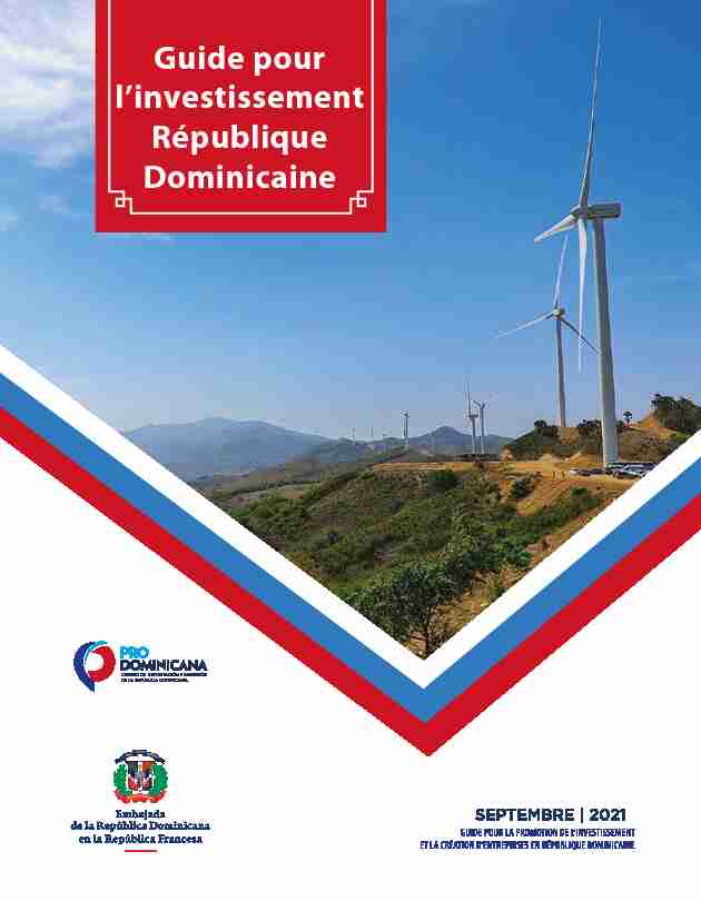 Guide pour linvestissement République Dominicaine