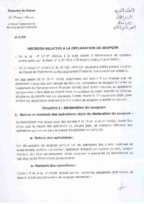 UTRF dcision 1 declaration de - APSF