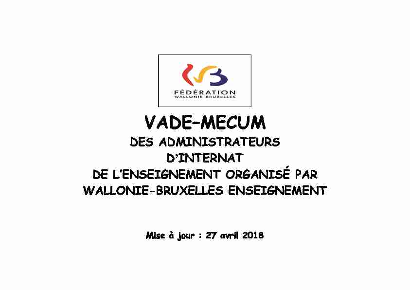 [PDF] VADE–MECUM - Wallonie-Bruxelles Enseignement