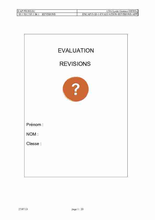 EVALUATION REVISIONS